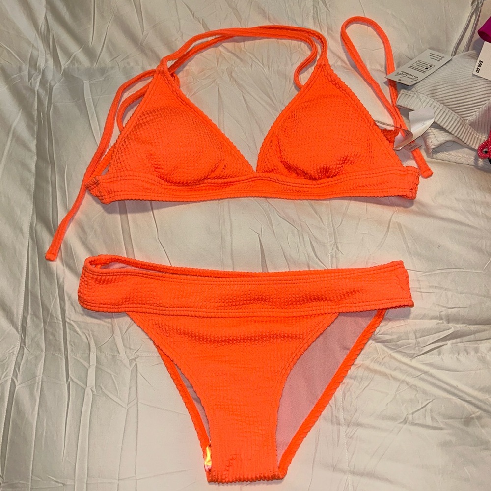 Bright orange bikini
